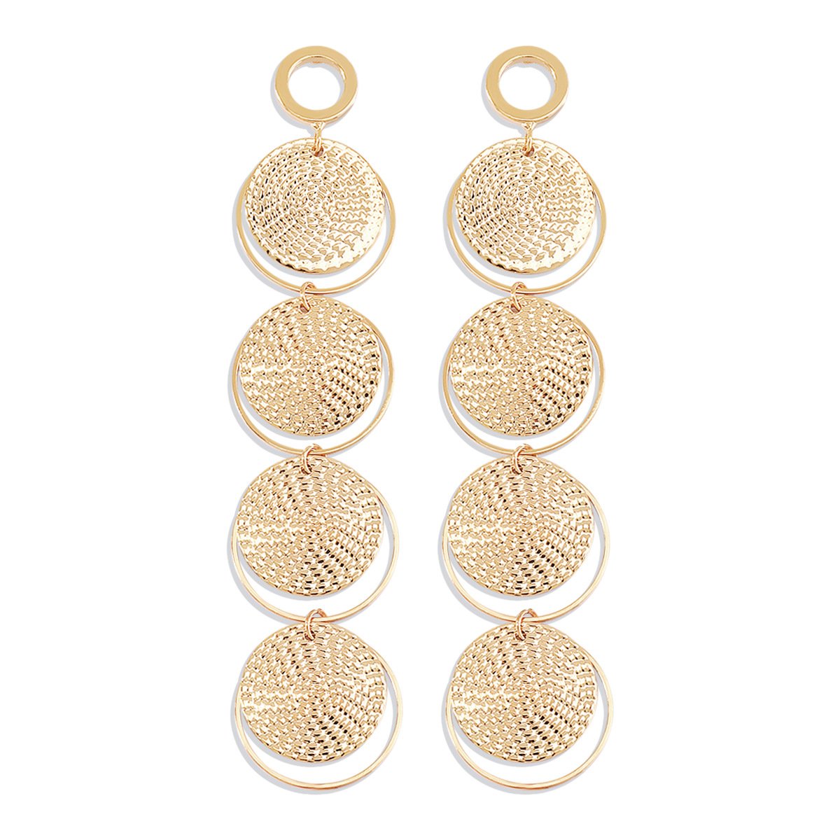 E1511 retro personality long disc earrings geometric irregular earrings atmosphere fashionable cold earrings