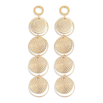 E1511 retro personality long disc earrings geometric irregular earrings atmosphere fashionable cold earrings