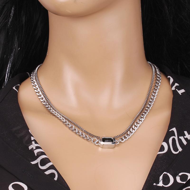 Titanium steel necklace creative pendant hip-hop male and female pendant light luxury niche design clavicle chain