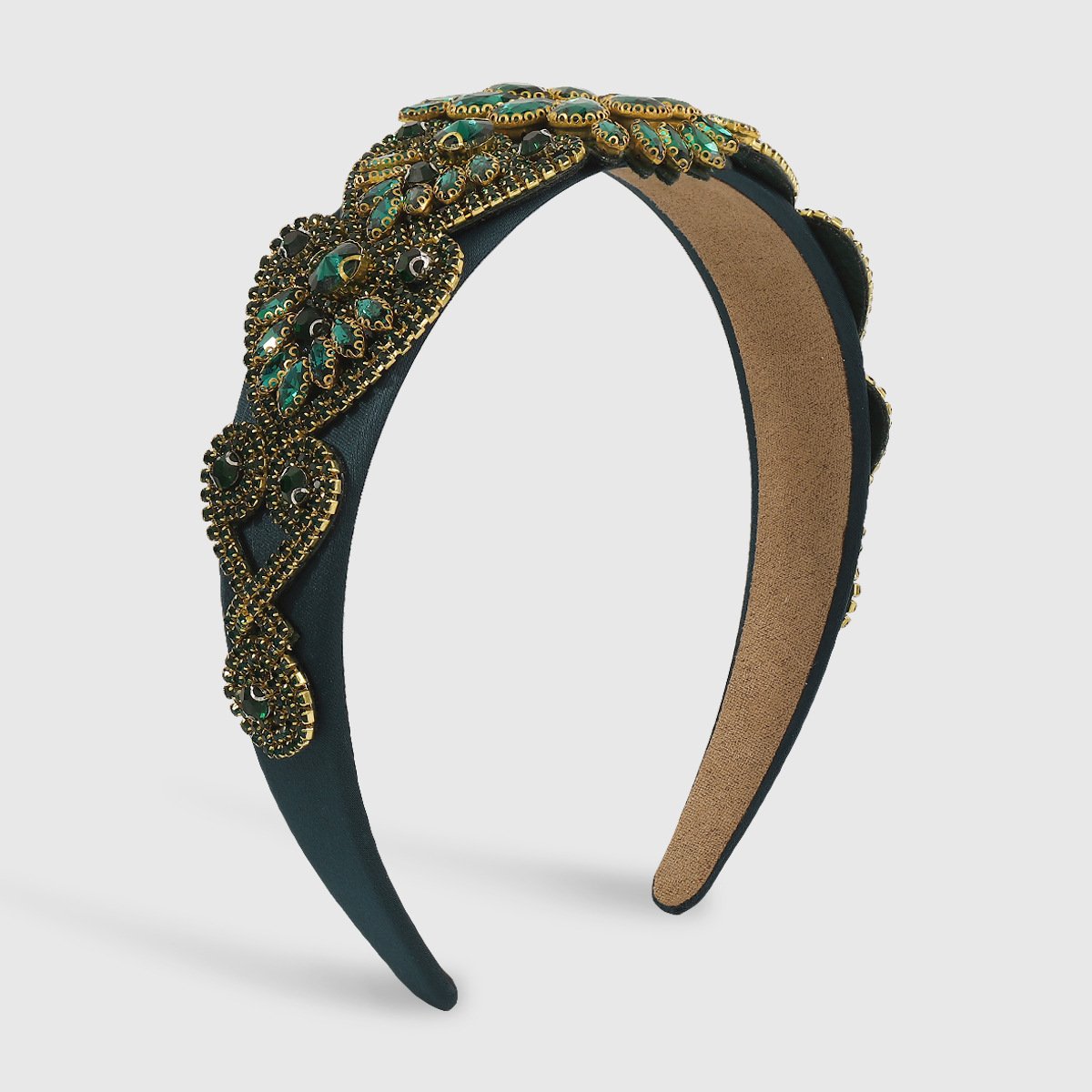 F4685 jewelry color diamond exaggerated retro wide-brimmed hair hoop Baroque claw chain personalized palace head hoop