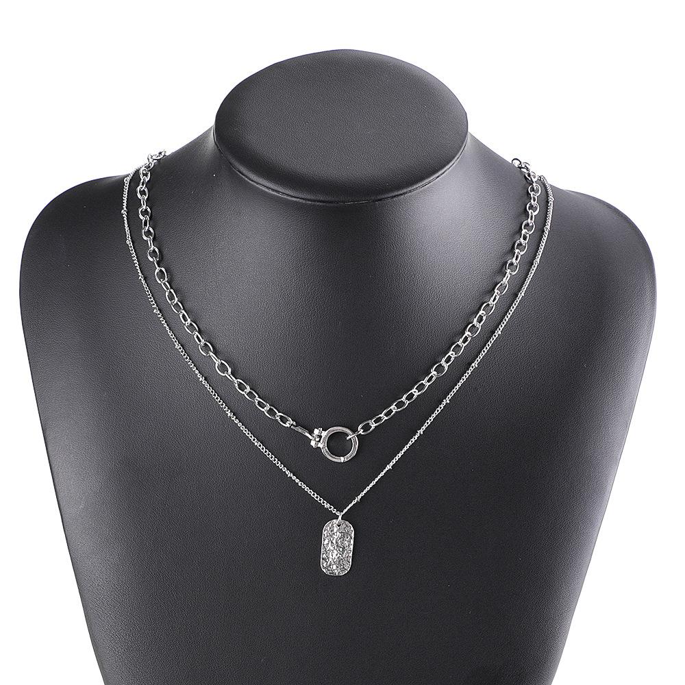 N794 temperament clavicle chain geometric retro necklace niche simple sweater necklace