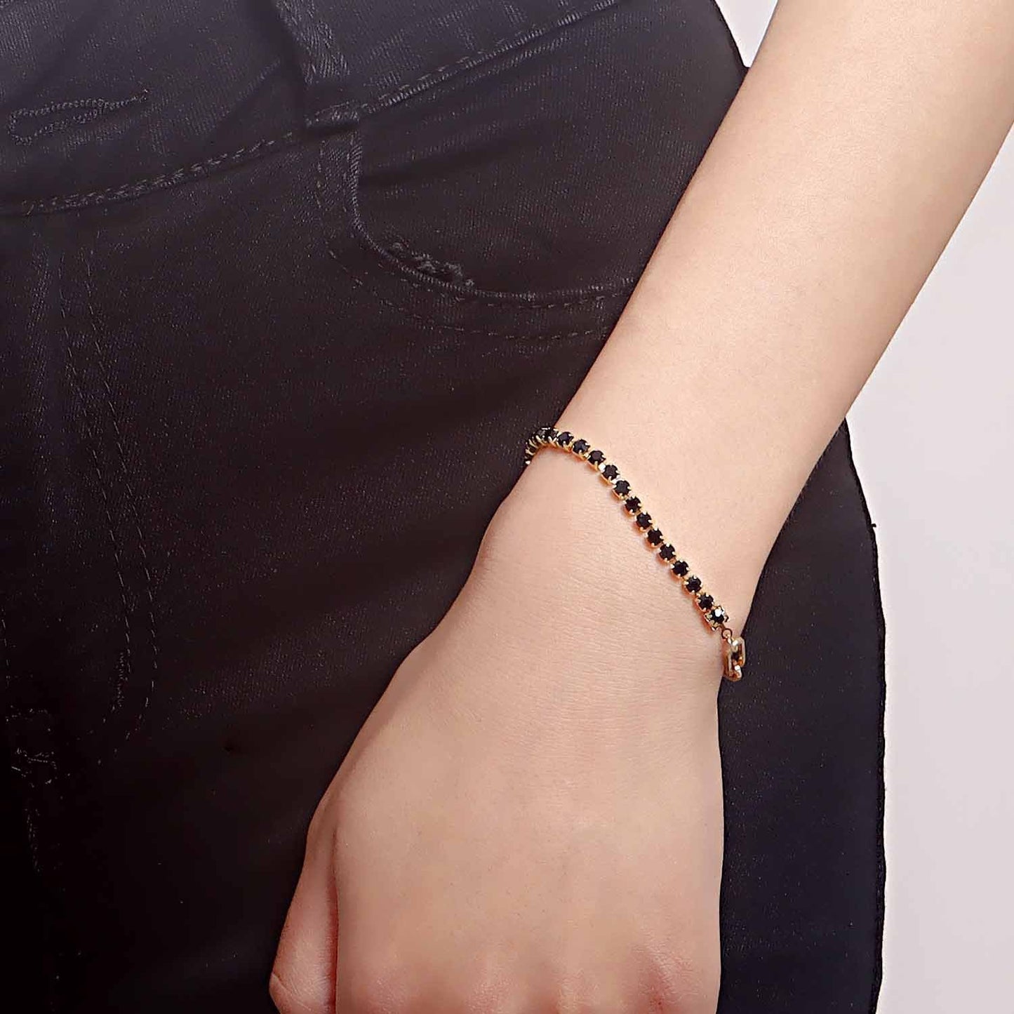 Jewelry Retro Versatile Color Diamond Bracelet Female Simple Personality Trend Color Diamond Bracelet