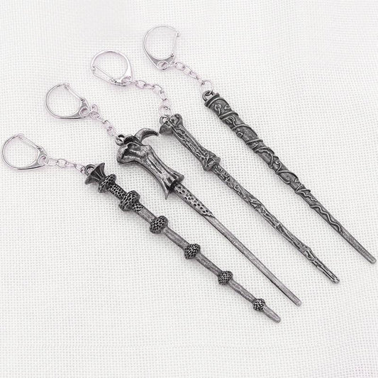 Harry Potter Retro Wand Key Chain Alloy Magic Wand Necklace Key Chain Ornament