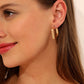 Simple fashion niche retro design C-shaped earrings texture letter geometric shape metal stud earrings