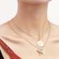 Jewelry Double Clavicle Chain Exaggerated Flower Butterfly Pendant Necklace Fashion Temperament Personality Necklace