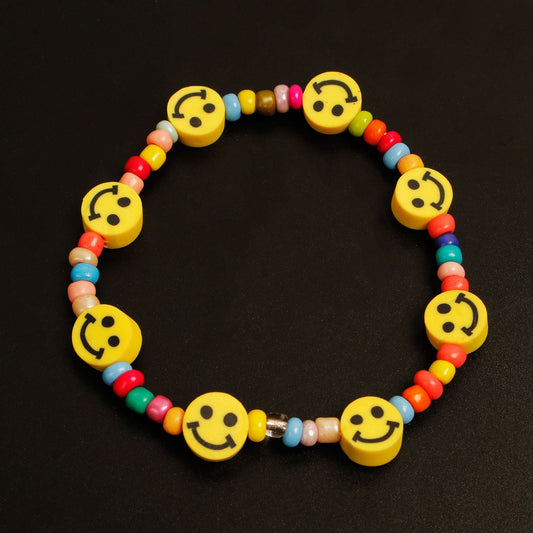 Jewelry Cartoon Smiley Rice Bead Bracelet Female Color Handmade Beaded Bohemian Jewelry Bracelet