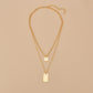 Fashion Geometric Pendant Necklace Simple Square Round Multilayer Necklace Accessories