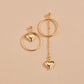 Fashion Heart Earrings Female Tassel Long Asymmetrical Round Earrings Accessories