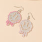 Gothic exaggerated acrylic irregular earrings ins transparent resin smiley face earrings Halloween