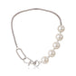 Jewelry Punk Hip Hop Keychain Clavicle Chain Necklace Fashion Trend Imitation Pearl Stitching Necklace