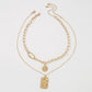 N9547 Jewelry Simple Stacked Double Layer Necklace Retro Personality Fashion Chain Necklace Women