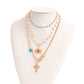 Jewelry Bohemian five-pointed star trend multi-layer devil's eye necklace female elephant trunk accessories