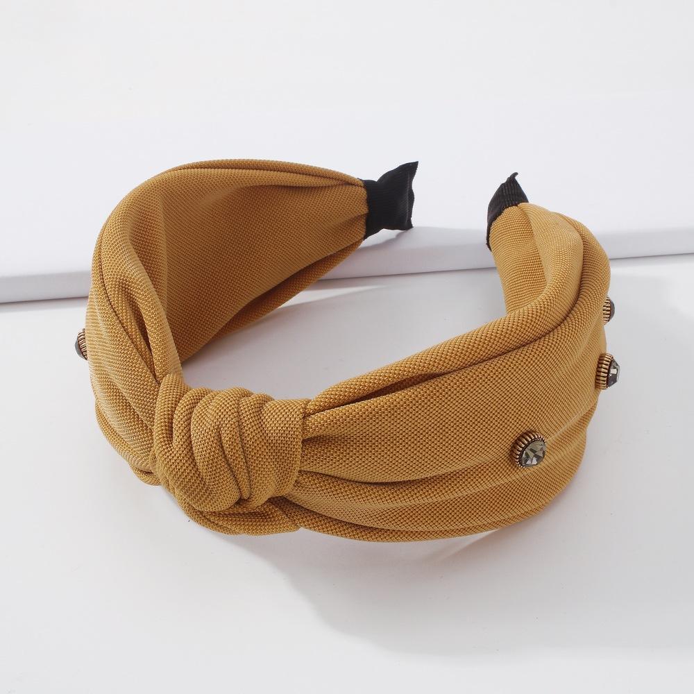 F3793 Jewelry fashion fabric candy color headband simple diamond inlaid wash face knotted headband