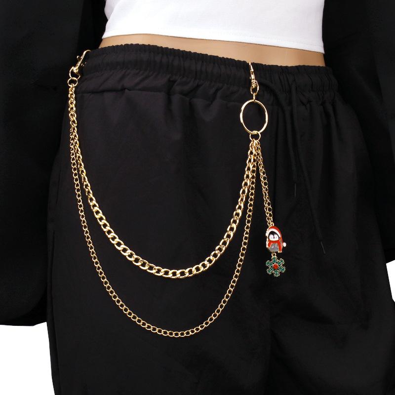 Creative Jewelry Santa Claus Fawn Pendant Waist Chain Trend Versatile Body Chain Pants Chain