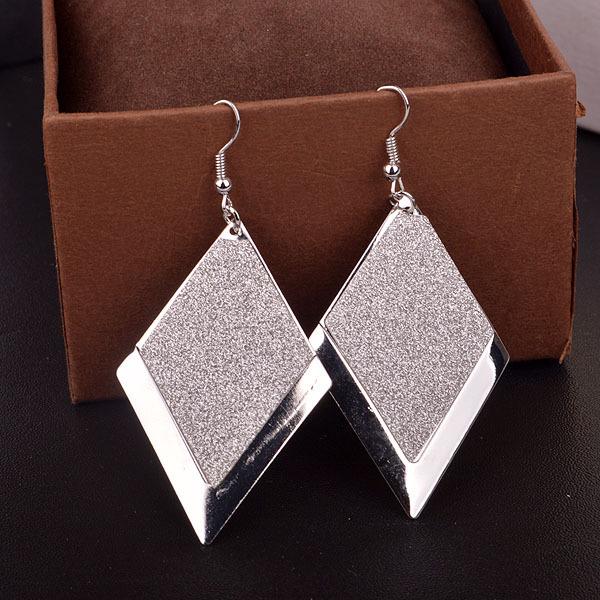 Fashion creative rhombus frosted geometric earrings female simple girl heart ear jewelry accessories earrings