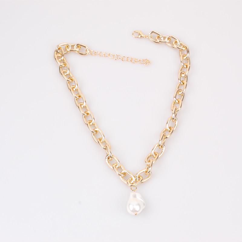 ins French fashion baroque special-shaped pearl chain necklace design trendy brand choker necklace
