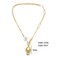 Baroque Irregular Pearl Love OT Buckle Titanium Steel Necklace Multi-layer Splicing Clavicle Chain Shell Pendant Jewelry