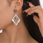 E1763 Jewelry double-layer rhombus metal geometric earrings personality hollow retro earrings