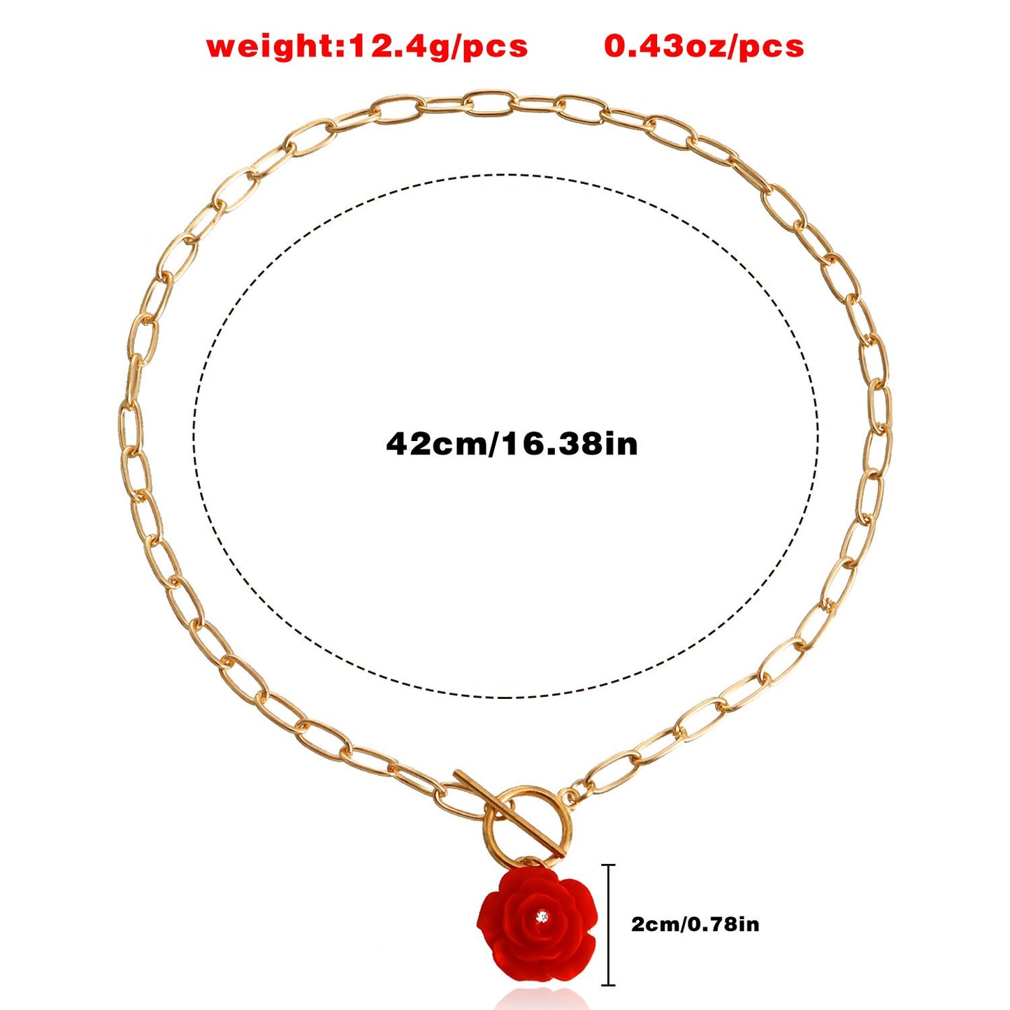 Jewelry Rose French Fresh and Sweet Pendant Necklace Sweater Chain Fashion Niche Design Necklace