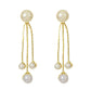 ins pearl tassel earrings women's French light luxury personality star bow earrings earrings earrings temperament earrings