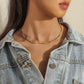 Ins niche light luxury stainless steel gold flat snake chain simple titanium steel snake bone chain temperament collarbone necklace