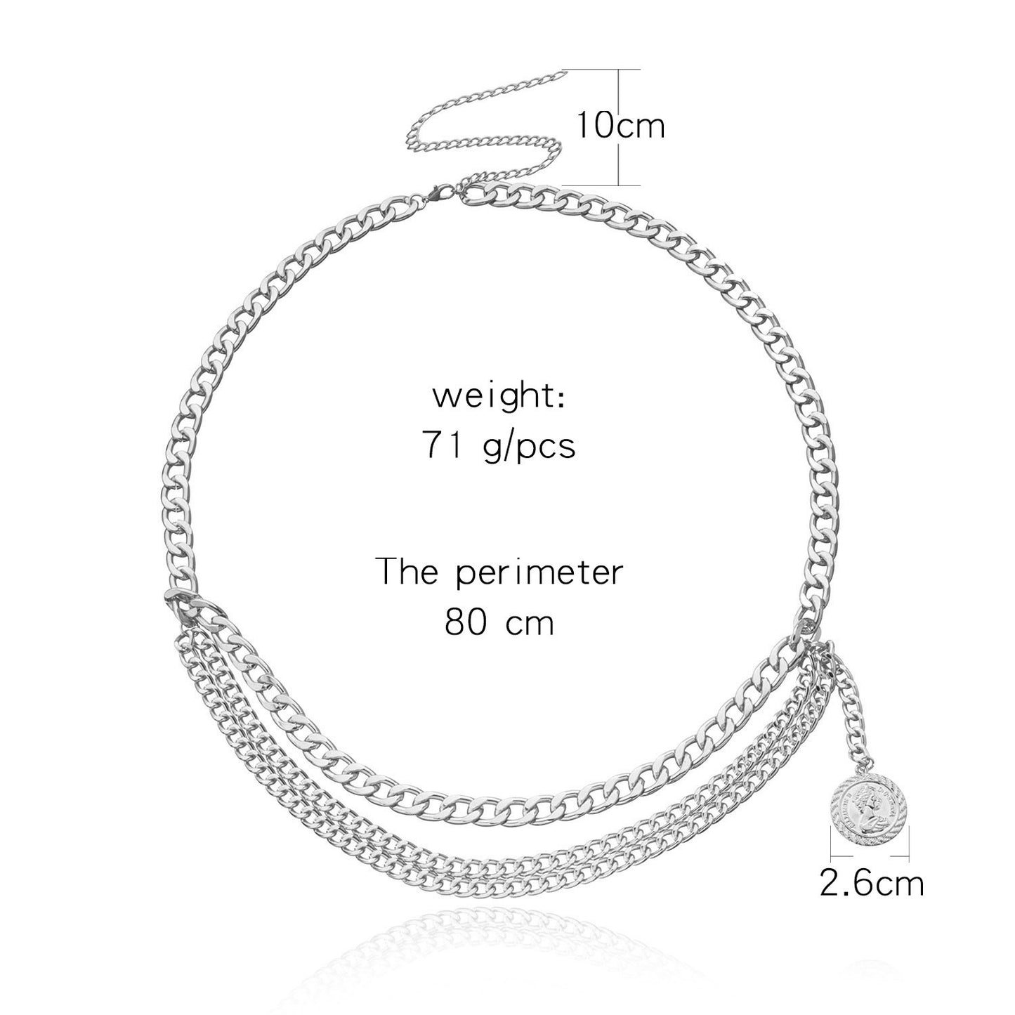 Jewelry Alloy Beauty Avatar Accessories Thick Chain Body Chain Female Retro Sexy Metal Waist Chain