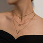 Jewelry fashion trend multi-layer butterfly diamond crystal letter pendant personality all-match necklace female
