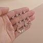 Accessories Rhinestone Stud Earrings Pop Stars Flowers Butterfly Multi-Piece Earrings Jewelry