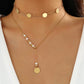 Jewelry Simple Metal Sequins Thin Chain Necklace Choker Niche Cold Pearl Necklace