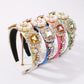 F3187 hair hoop wide-brimmed retro fashion imitation pearl hair accessories elegant temperament inlaid diamond head hoop