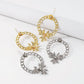 E1939 Punk Hip Hop Earrings Circle Hollow Chain Flower Earrings Geometric Personality Earrings