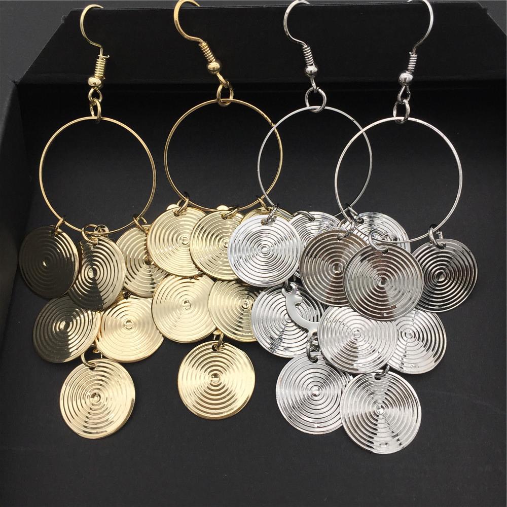 Fashion popular ring round disc sequins women's earrings earrings earrings stud jewelry