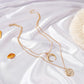 Retro Double Necklace Punk Personality Sun Moon Necklace Women's Multilayer Metal Clavicle Chain