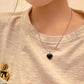 Ins Pendant Accessories Black Heart Titanium Steel Necklace Female Simple Versatile Personalized Clavicle Chain