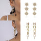 Jewelry simple micro-inlaid flash diamond long star earring temperament versatile letter honey earrings