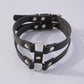 C261 Dark leather double-layer leg ring exaggerated geometric trendy cool leg decoration Gothic personality leg chain female