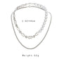 Trendy atmosphere personality pig nose stitching pearl double layer men's necklace punk cold collarbone necklace