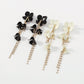 E1129ZA Design sense flower three-dimensional long earrings niche fairy claw chain rhinestone flower earrings