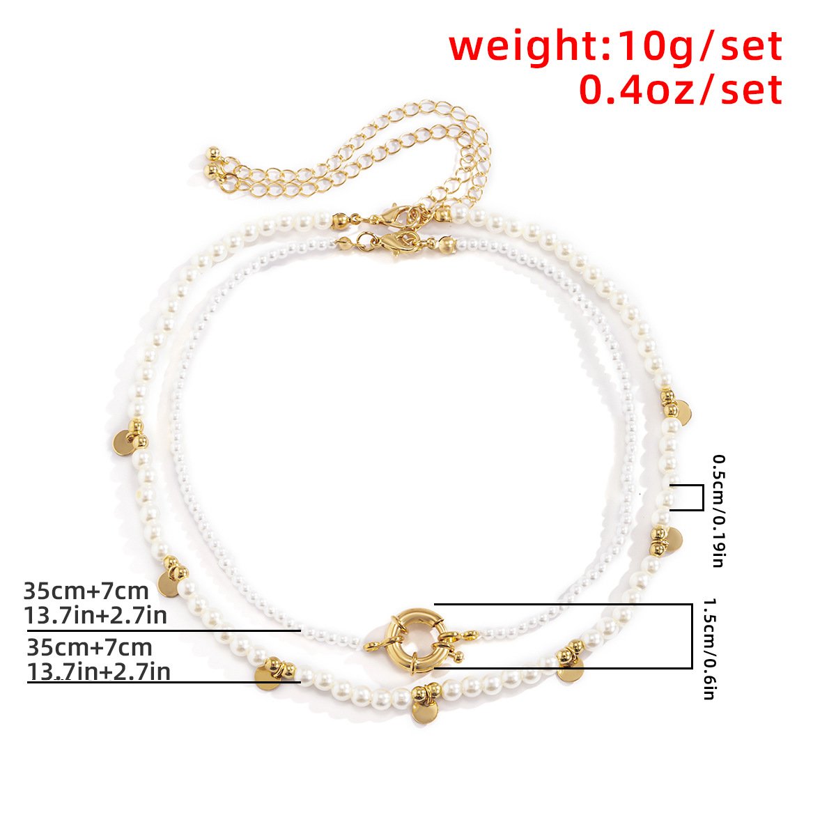 French retro millet grain pearl necklace femininity indifferent splicing metal chain clavicle necklace