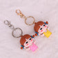 Creative cartoon boy girl key chain cute couple key pendant bag pendant