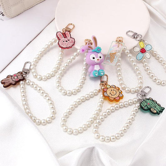 Xingdelu key chain cute creative soft pottery cartoon doll doll acrylic dinosaur rabbit bag pendant