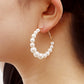 Explosive ins hot girl C-shaped imitation baroque pearl big ring earrings female earrings jewelry