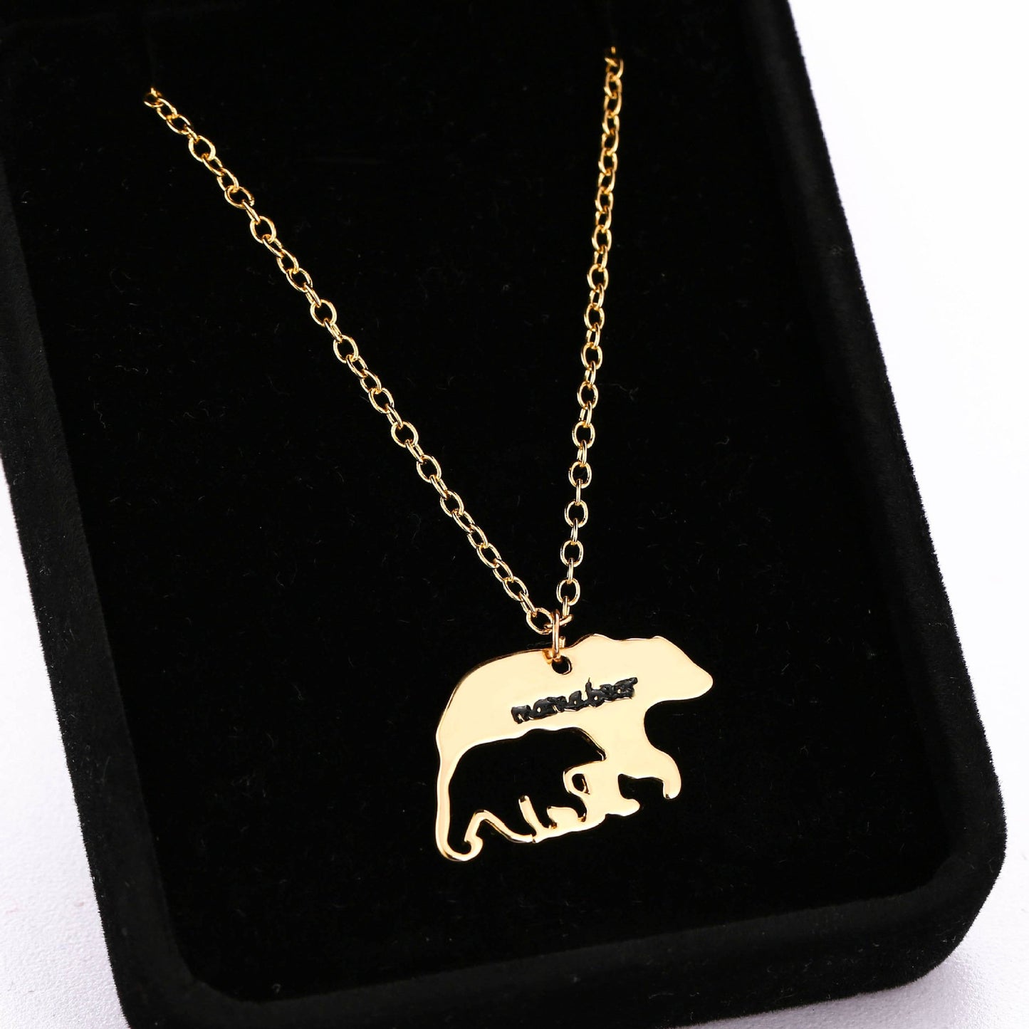 Accessories MaMabear Mother and Child Bear Necklace Hollow Cub Bear Mama Bear Pendant Mother's Day Gift