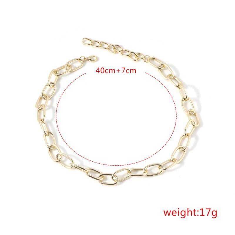 Jewelry Simple Metal Buckle Chain Short Clavicle Chain Fashion Multilayer Punk Necklace