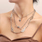 Jewelry punk multi-layer flame shape ins metal necklace female skull clavicle chain necklace