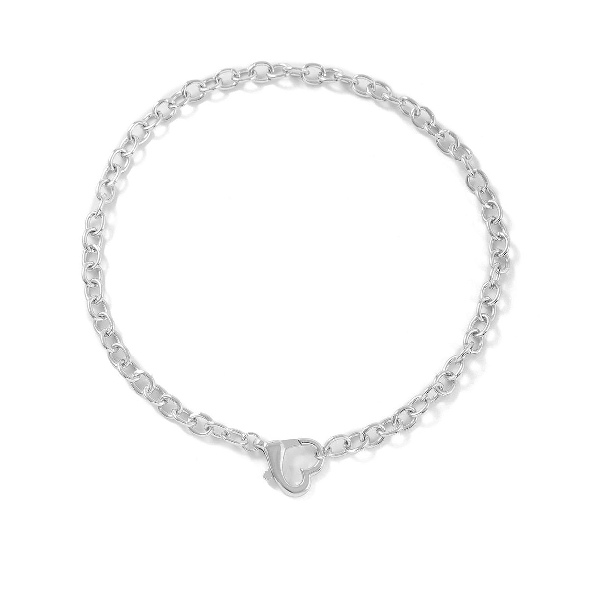 Jewelry Frosty Simple Metal Aluminum Chain Versatile Clavicle Chain Niche Design Heart Necklace