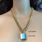 Jewelry cold hip-hop lock thick chain necklace women simple multi-layer sweater chain women