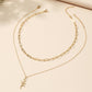 Simple double-layer stainless steel necklace temperament niche design rose clavicle chain pendant necklace