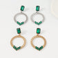 E1775 jewelry personalized hollow circle chain retro earrings micro-inlaid simple retro earrings