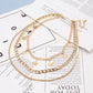Jewelry Metal Trendy Punk Geometric Chain Necklace Hip Hop Snake Bone Chain Fashion Star Necklace